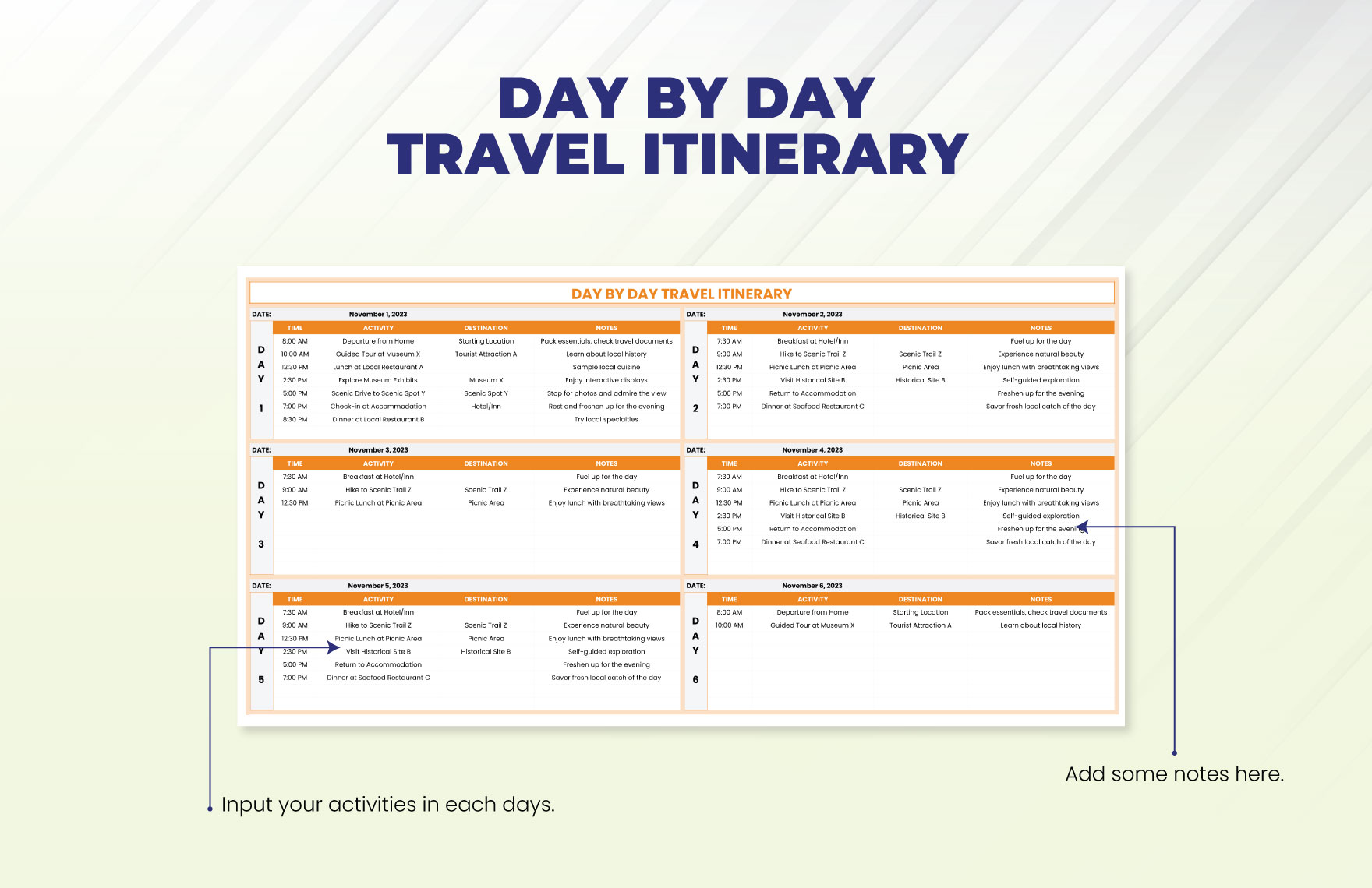 Itinerary Planning